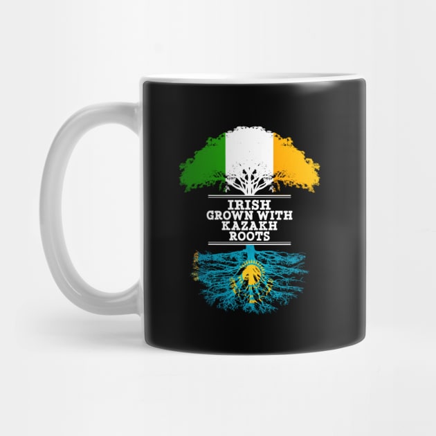 Irish Grown With Kazakh Roots - Gift for Kazakh With Roots From Kazakhstan by Country Flags